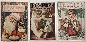 Seller image for THREE Vintage Christmas Covers from Leslie's Illustrated Weekly. for sale by old imprints ABAA/ILAB