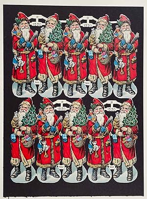 Seller image for Vintage Father Christmas die-cut uncut sheet. for sale by old imprints ABAA/ILAB