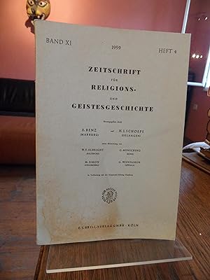 Bild des Verkufers fr Zeitschrift fr Religions- und Geistesgeschichte. Band XI 1959 Heft 4. zum Verkauf von Antiquariat Floeder