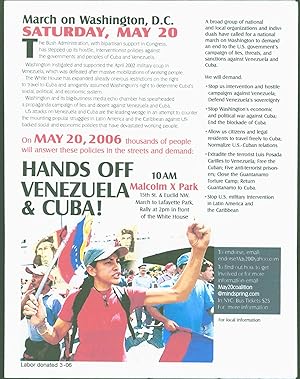 March on Washington, D.C., Saturday, May 20 (2006) Hands off Venezuela and Cuba; Marcha en Washin...