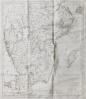 "Carte des Provinces Meridionales de Suede" - Sverige Sweden Schweden Suede