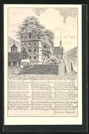 Bild des Verkufers fr Ansichtskarte Hirsau, Ortspartie, Gedicht von Ludwig Uhland zum Verkauf von Bartko-Reher