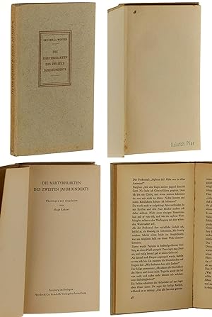 Imagen del vendedor de Die Mrtyrerakten des zweiten Jahrhunderts. Hrsg. u. eingel. von Hugo Rahner. a la venta por Antiquariat Lehmann-Dronke