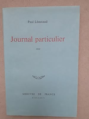 JOURNAL PARTICULIER 1933