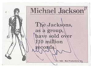 Michael Jackson Signed Collectible Trading Card.
