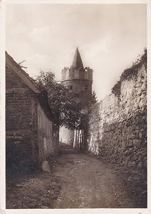 Gransee (Mark) / Stadtmauer aus Feldsteinen mit Pulverturm aus Backstein. 2. Hälfte des 15. Jahrh...