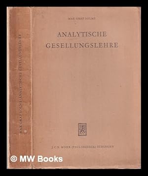 Image du vendeur pour Analytische Gesellungslehre mis en vente par MW Books