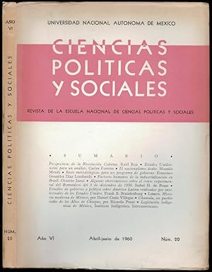 Bild des Verkufers fr Perspectivas de la Revolucion Cubana in Ciencias Politicas y Sociales Ano VI, Number 20 zum Verkauf von The Book Collector, Inc. ABAA, ILAB