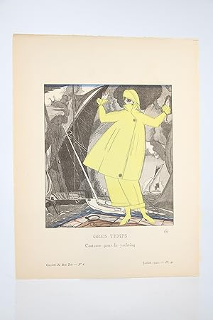 Seller image for Gros temps. Costume pour le yachting (pl.42, La Gazette du Bon ton, 1920 n6) for sale by Librairie Le Feu Follet