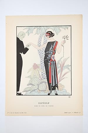 Bild des Verkufers fr Esprez. Robe du soir, de Worth (pl.48, La Gazette du Bon ton, 1922 n6) zum Verkauf von Librairie Le Feu Follet