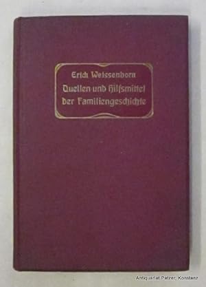 Bild des Verkufers fr Quellen u. Hilfsmittel der Familiengeschichte. Leitfaden fr Freunde der Familienforschung. 2. vermehrte Auflage der vom "Roland" . gekrnten Preisschrift. Papiermhle Sachs.-Altbg., Vogt, 1912. Mit 3 (2 doppelblattgroen) Tafeln. VIII, 171 S. Or.-Lwd. mit Goldprgung. zum Verkauf von Jrgen Patzer