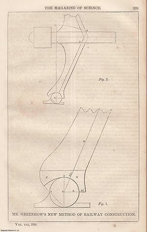 1847, Mr. Greenhow's New Method Of Railway Construction, part 1. A full page engraving featured i...