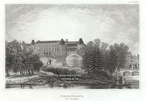 View of the Czaritzana Palace,Moscow, Russia,1850s Steel Engraved Antique Print