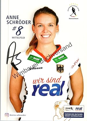 Seller image for Original Autogramm Anne Schrder Hockey /// Autograph signiert signed signee for sale by Antiquariat im Kaiserviertel | Wimbauer Buchversand
