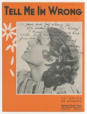 [Sheet Music]: Tell Me I'm Wrong