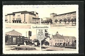 Seller image for Ansichtskarte Luckenwalde, Ernst-Thlmann-Schule, Gerhart-Hauptmann-Schule, Stadtbad for sale by Bartko-Reher