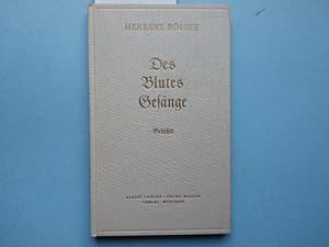 Des Blutes Gesänge : Gedichte. (Erschienen in der Reihe; Sturm und Sammlung, Bücher junger deutsc...