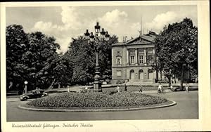 Bild des Verkufers fr Ansichtskarte / Postkarte Gttingen in Niedersachsen, Deutsches Theater, Vorplatz zum Verkauf von akpool GmbH