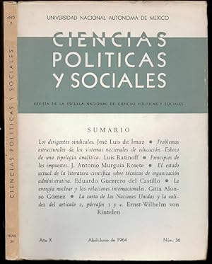 Bild des Verkufers fr Esbozo de una tipologia analitica in Ciencias Politicas y Sociales Ano X Number 36 zum Verkauf von The Book Collector, Inc. ABAA, ILAB