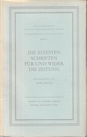 Imagen del vendedor de Die ltesten Schriften fr und wider die Zeitung. - a la venta por Antiquariat Tautenhahn