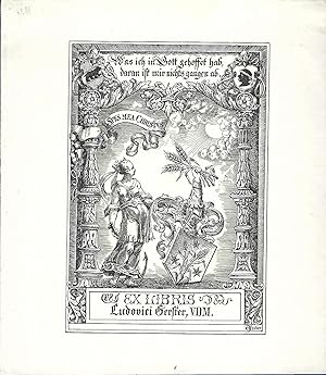 Exlibris für Ludovici Gerster, VDM. Klischée.