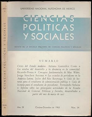 Imagen del vendedor de Conceptos fundamentales de Max Weber in Ciencias Politicas y Sociales Ano IX Number 34 a la venta por The Book Collector, Inc. ABAA, ILAB