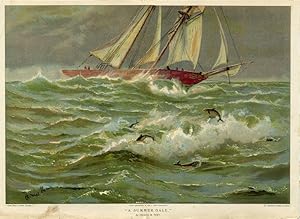 A SUMMER GALE PAINTED BY THOMAS M. HEMY LARGE 1912 VINTAGE COLOUR PRINT