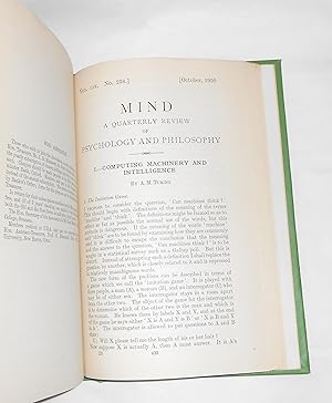 Computing Machinery and Intelligence by Alan Turing - first printing in Mind - A Quarterly Review ...