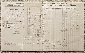 BOSTON AND BRATTLEBOROUGH STAGECOACH WAYBILL & TICKET Sept. 9, 1840