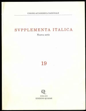 Supplementa italica. Nuova serie n. 19. Umbria - Liguria - Transpadana.
