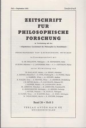 Bild des Verkufers fr Zur Funktion des Begriffes 'Gut' in der stoischen Ethik. [Aus: Zeitschrift fr philosophische Forschung, Bd. 26, Heft 3, Juli-September 1972]. zum Verkauf von Fundus-Online GbR Borkert Schwarz Zerfa