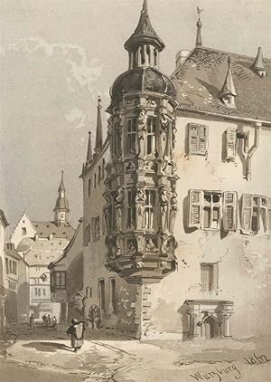 Würzburg, Erker am Hof Conti , Würzburg. - Erker am Hof Conti. - "Wurzburg 1862".