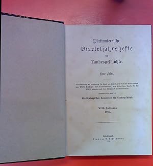 Imagen del vendedor de Wrttembergische Vierteljahreshefte fr Landesgeschichte. Neue Folge, XIII. Jahrgang 1904 a la venta por biblion2