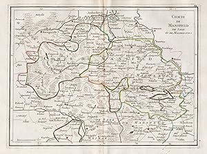 "Comte de Mansfeld" - Mansfeld Eisleben Querfurt Sangerhausen Aschersleben Harzgerode map Karte