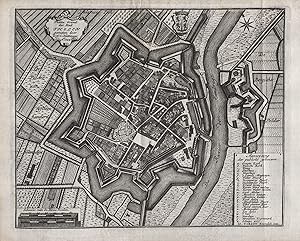 Image du vendeur pour Platte Grond der Stadt Tholen gemeten door D. W. C. Hattinga" - Tholen Noord-Brabant Nederland Niederlande Netherlands Holland mis en vente par Antiquariat Steffen Vlkel GmbH