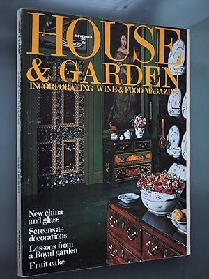 Imagen del vendedor de House & Garden (Incorporating Wine & Food Magazine), November 1971 a la venta por PhotoTecture Books