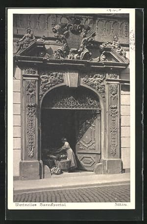 Bild des Verkufers fr Ansichtskarte Zittau, Wertvolles Barockportal zum Verkauf von Bartko-Reher