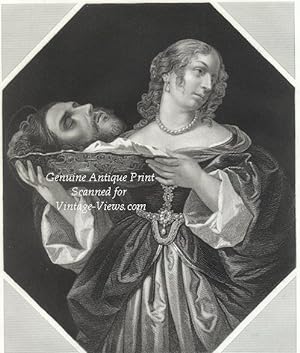HEROD'S DAUGHTER WITH HEAD OF ST JOHN Antique Print