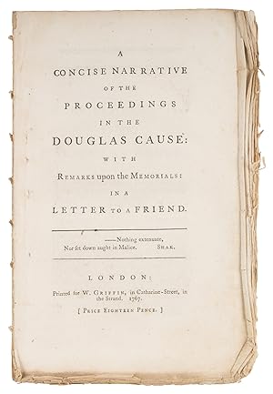 Image du vendeur pour A Concise Narrative of the Proceedings in the Douglas Cause: With. mis en vente par The Lawbook Exchange, Ltd., ABAA  ILAB