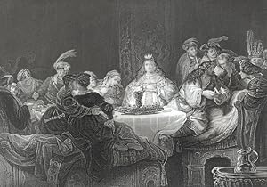 The Feast of Ahasuerus Rembrandt Van Ryn Antique Print