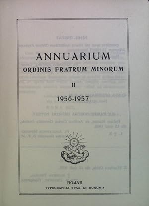 Bild des Verkufers fr Annuarium: Ordinis Fratrum Minorum II: 1956-1957. zum Verkauf von books4less (Versandantiquariat Petra Gros GmbH & Co. KG)