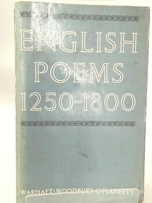 Image du vendeur pour English Poems 1250-1800 mis en vente par World of Rare Books