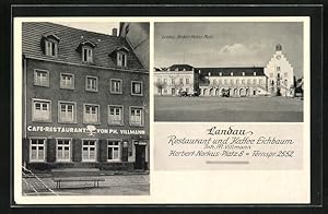 Bild des Verkufers fr Ansichtskarte Landau, Restaurant und Kaffee Eichbaum, Inh. M. Villmann, Herbert-Norkus-Platz 8 zum Verkauf von Bartko-Reher