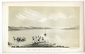 Antique Print-SALT LAKE-UTAH-BEAR RIVER BAY-LANDING-Stansbury-Ackerman-1852