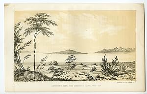 Antique Print-UTAH-GREAT SALT LAKE-CARRINGTON ISLAND-Stansbury-Ackerman-1852