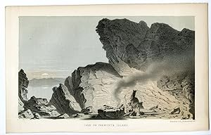 Antique Print-SALT LAKE-UTAH-CAVE-FREMONT ISLAND-Stansbury-Ackerman-1852