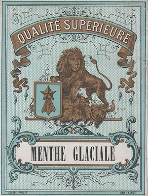 "MENTHE GLACIALE Qualité Supérieure" Etiquette-chromo originale (entre 1890 et 1900)