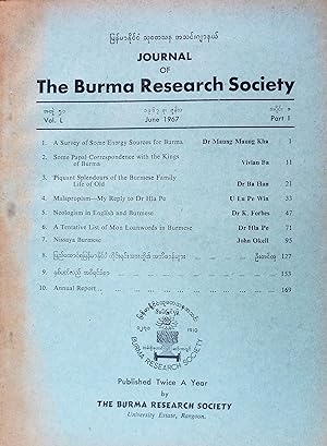 Journal of the Burma Research Society, June 1967