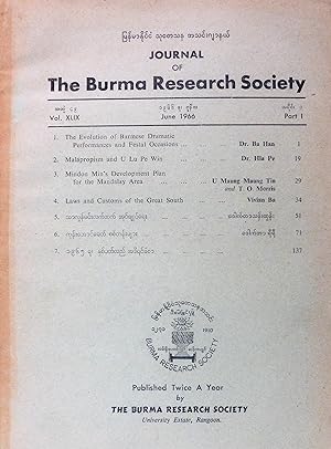 Journal of the Burma Research Society, June 1966