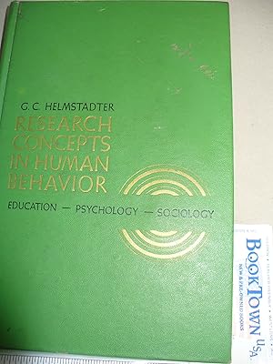 Seller image for Research concepts in human behavior: education psychology sociology for sale by Thomas F. Pesce'